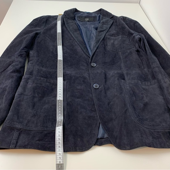 Hugo Boss Goat Leather Blazer Jacket Black Sz 44R 2 Buttons Pockets Quiet Luxury - Picture 5 of 15